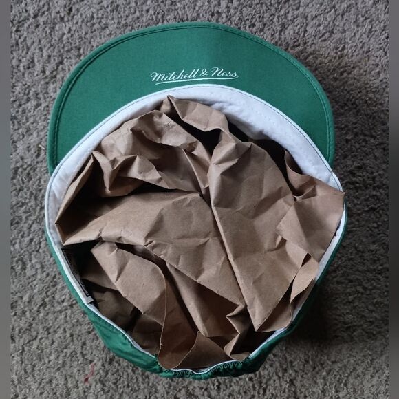 Mitchell & Ness Boston Celtics Hat Painters Cap White NBA Retro PRE-OWNED RARE - Picture 5 of 7